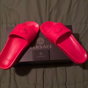 Versace Medusa Red Pool Slides / Sandal